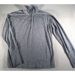 Nike Dri-fit Women‎ Med Gray Long Sleeve Pullover Lightweight 1/4 Zip Running